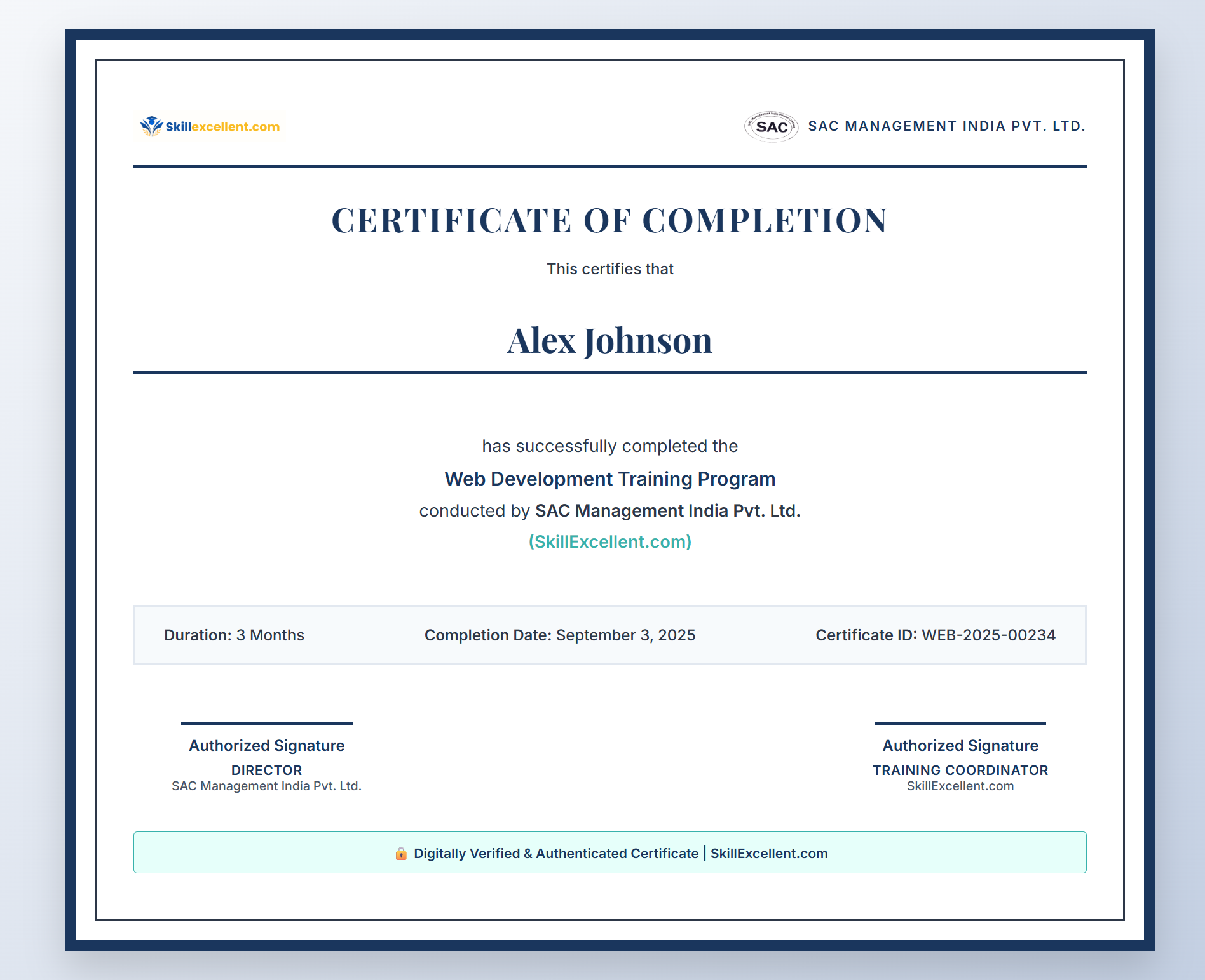 Certificate Sample